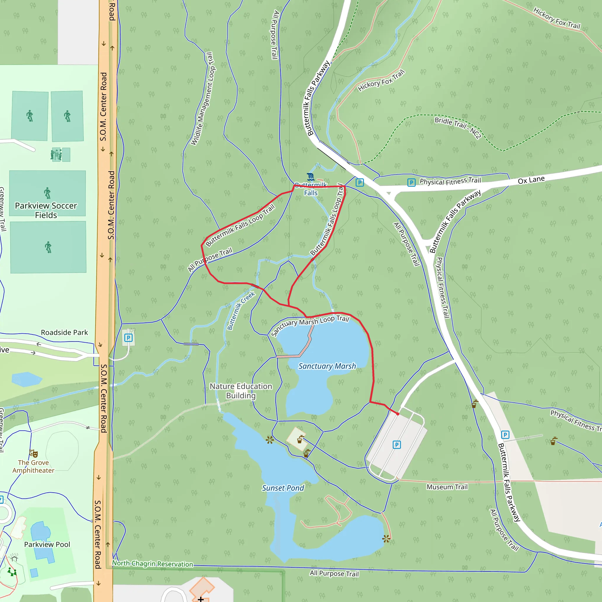 Buttermilk Falls Loop Trail mobile static map