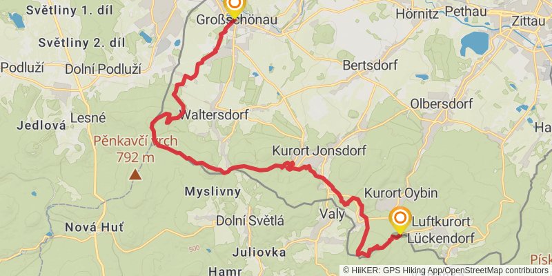 Oberlausitzer Bergweg stage 5 Map