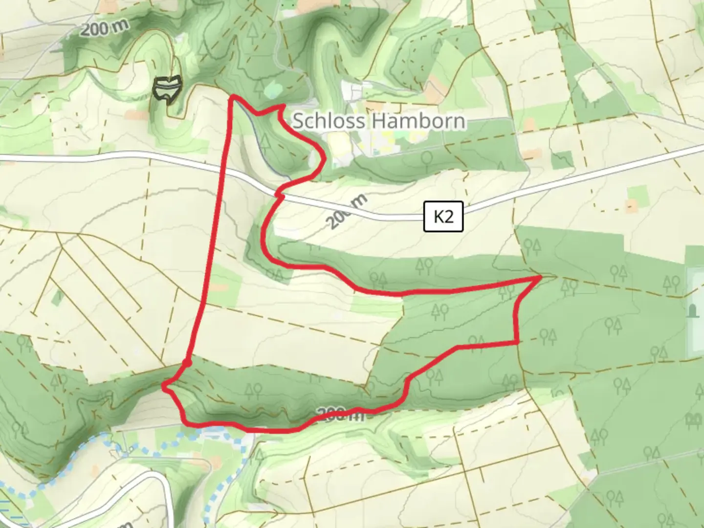 An image depicting the trail Kapellenhop Spaziergang and its surrounding area.