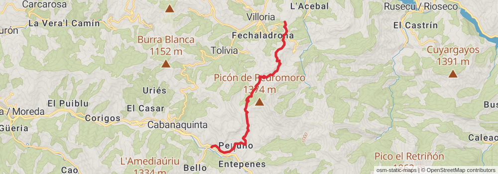 GR 109 Interior Asturias stage 11 Map