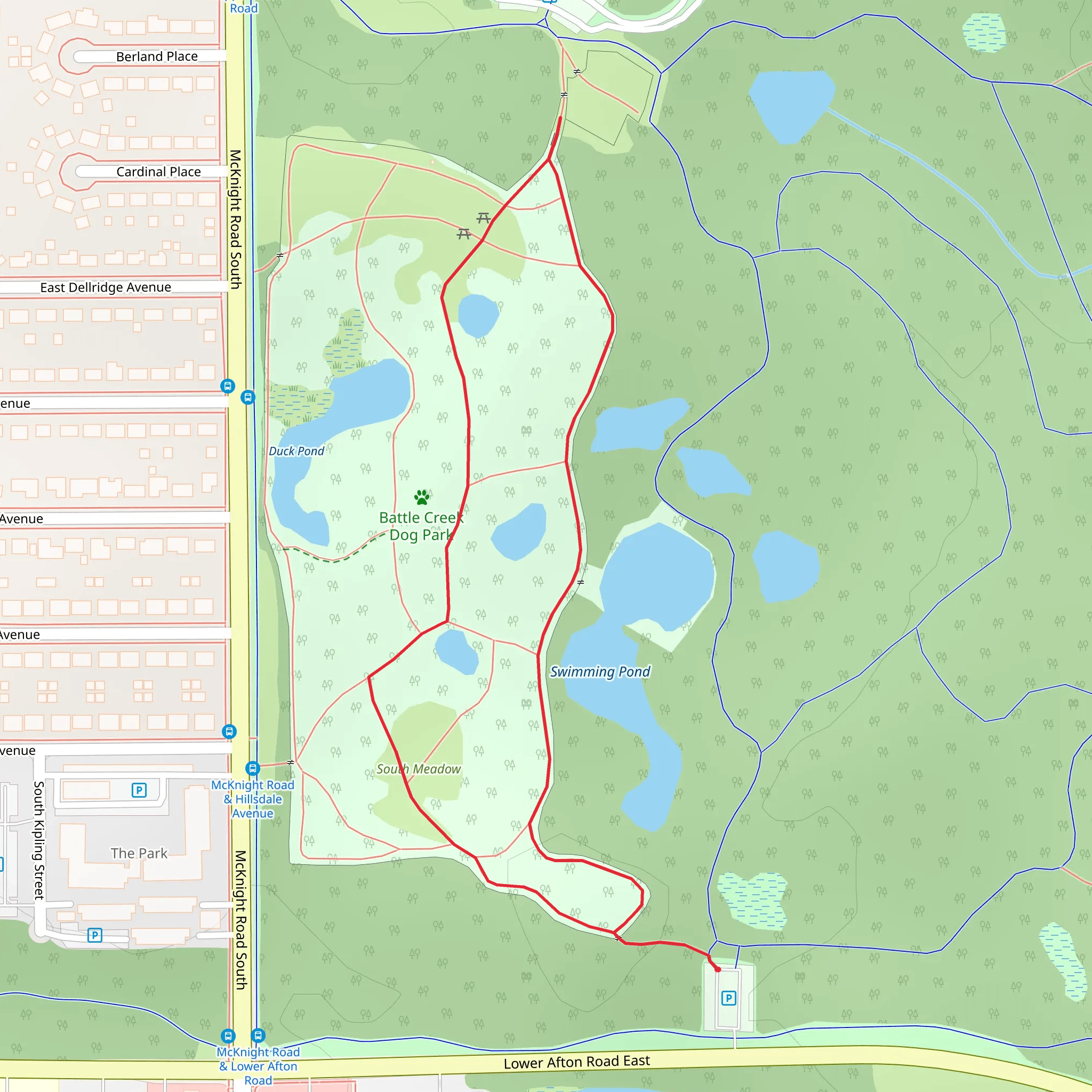 Lower Afton Gate Loop mobile static map
