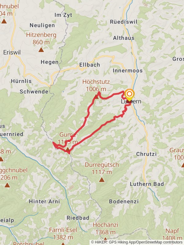 Rundwanderung Luthern - Heuberg - Nesslisbode mobile static map