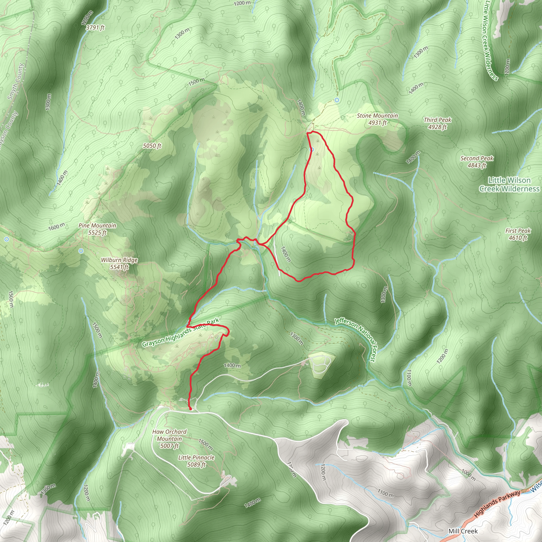 Scales and Appalachian Loop Trail mobile static map