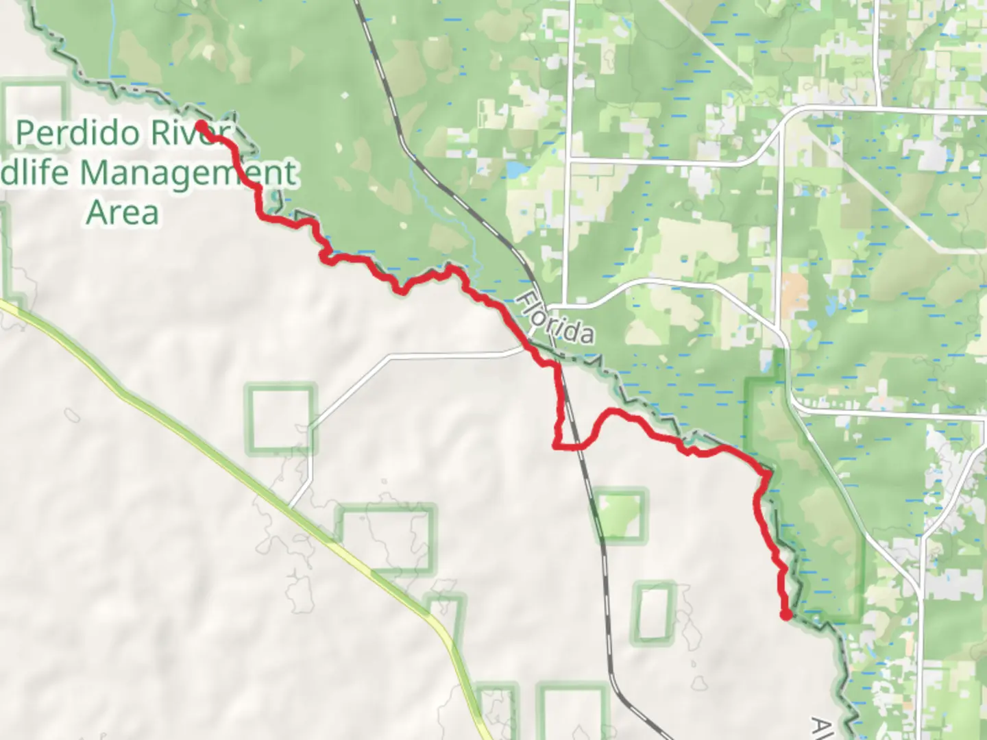An image depicting the trail Perdido Trail and its surrounding area.