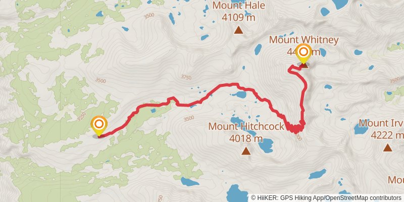Pacific Crest Trail - Central California spur 1 Map