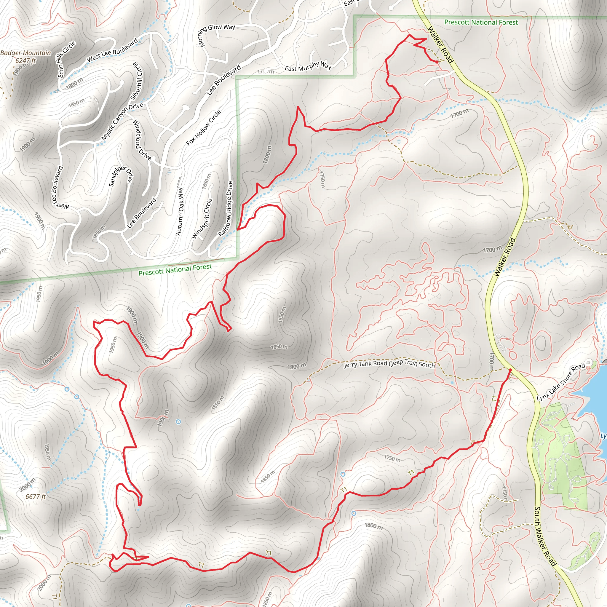 Seven Mile Gulch and Ranch Horseshoe Trail mobile static map