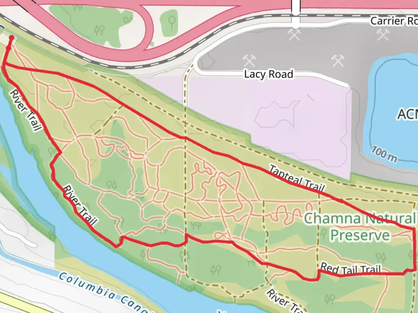 An image depicting the trail Tapteal and Jack Rabbit Loop Trail and its surrounding area.