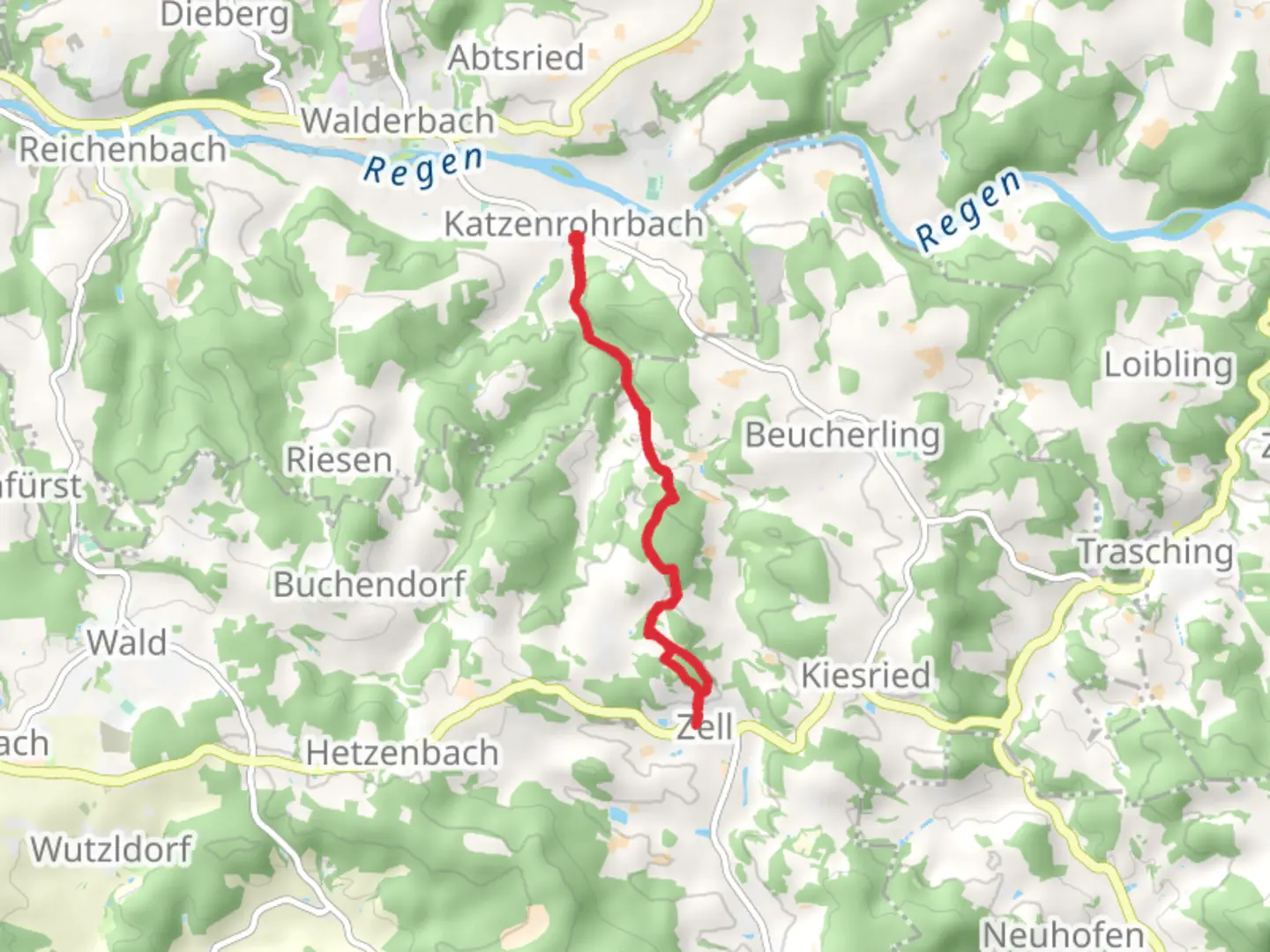 An image depicting the trail Hammühlberg and Burgruine Lobenstein Walk and its surrounding area.