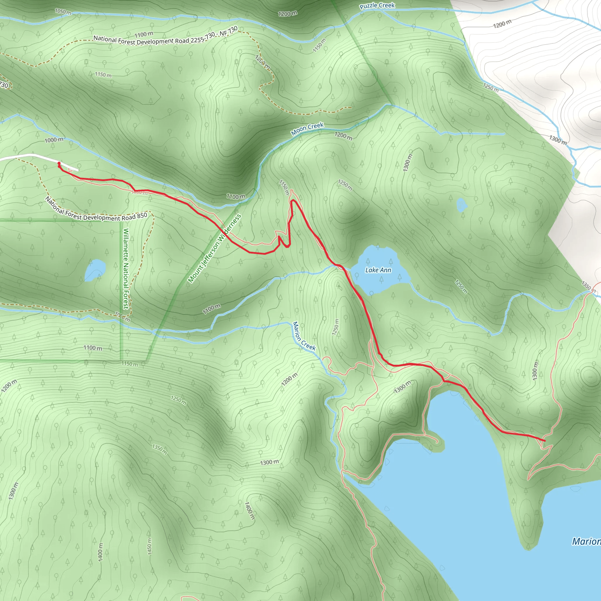 Marion Lake Trail mobile static map