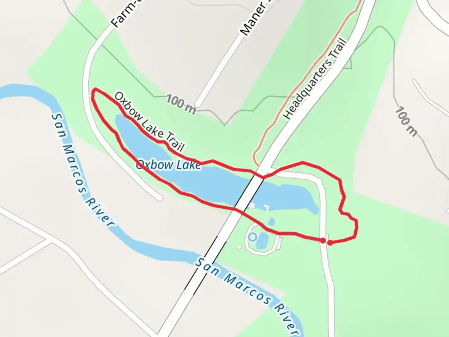 An image depicting the trail Oxbow Lake Loop Trail and its surrounding area.