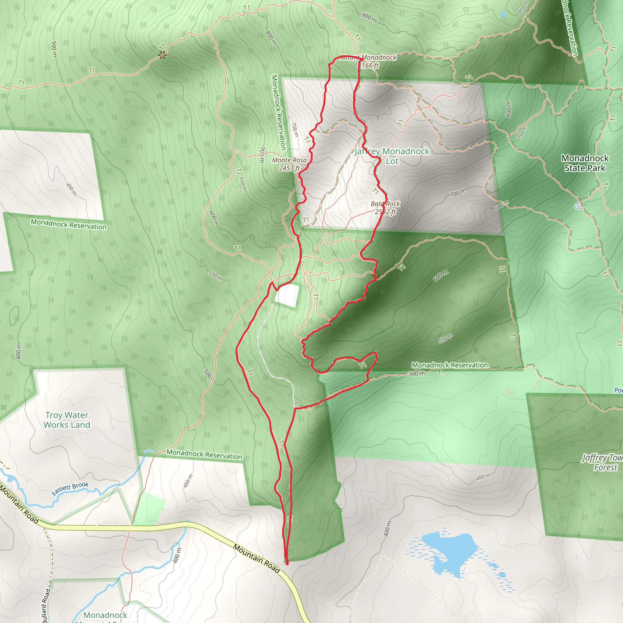 Monte Rosa and Bald Rock via Cliff Walk mobile static map