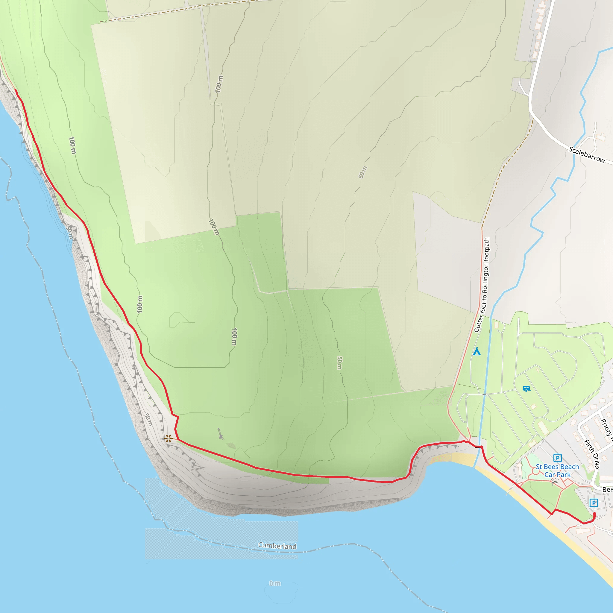 St Bees Viewpoint and Cliffs Walk mobile static map