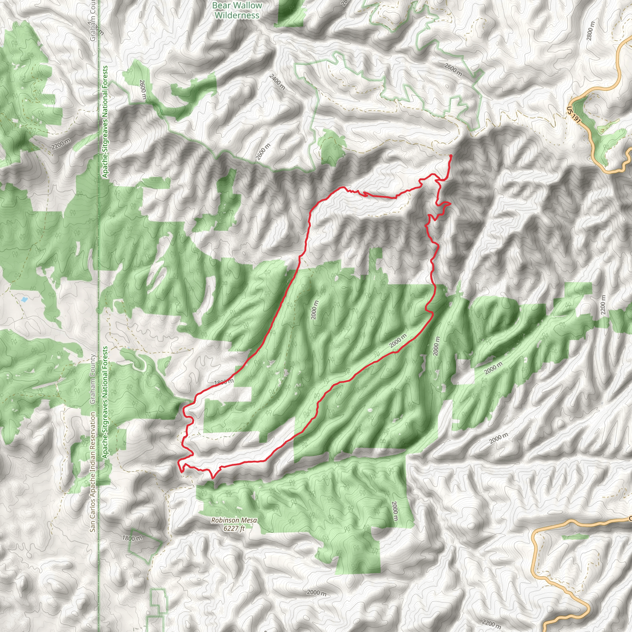 McBride Mesa Trail and Squirrel Canyon Trail mobile static map