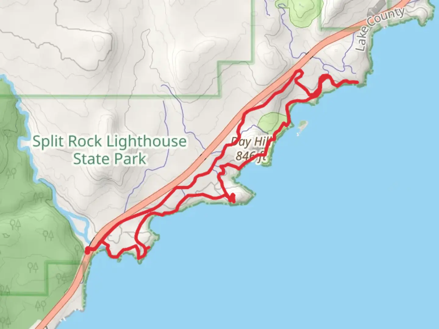 An image depicting the trail Superior Hiking and Gitchi-Gami State Loop Trail - Split Rock River and its surrounding area.