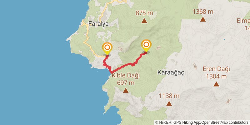 Lycian Way alt 1 Map