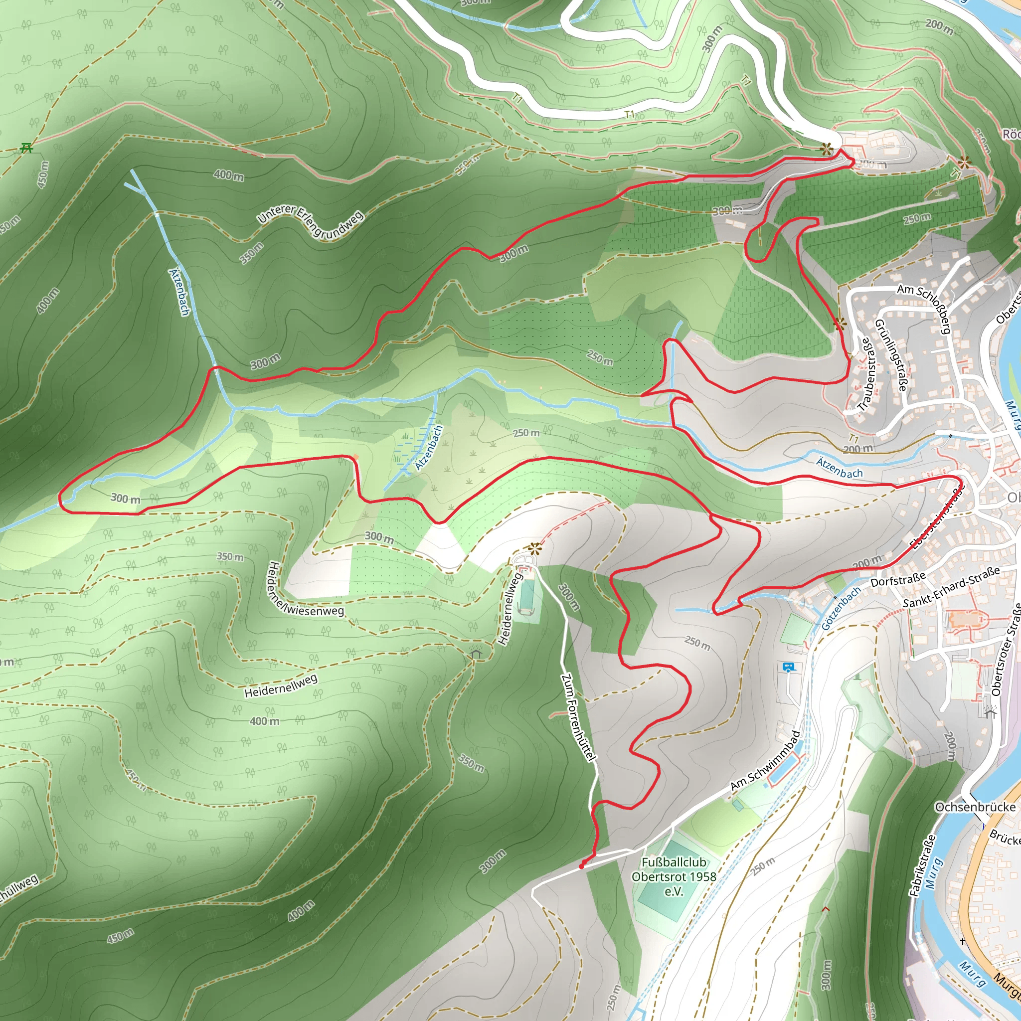 Schloss Eberstein Loop via Antoniuskapelle Rebberg mobile static map