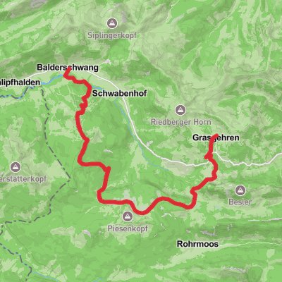 Balderschwang to Grasgehrenhutte Walk mobile static map