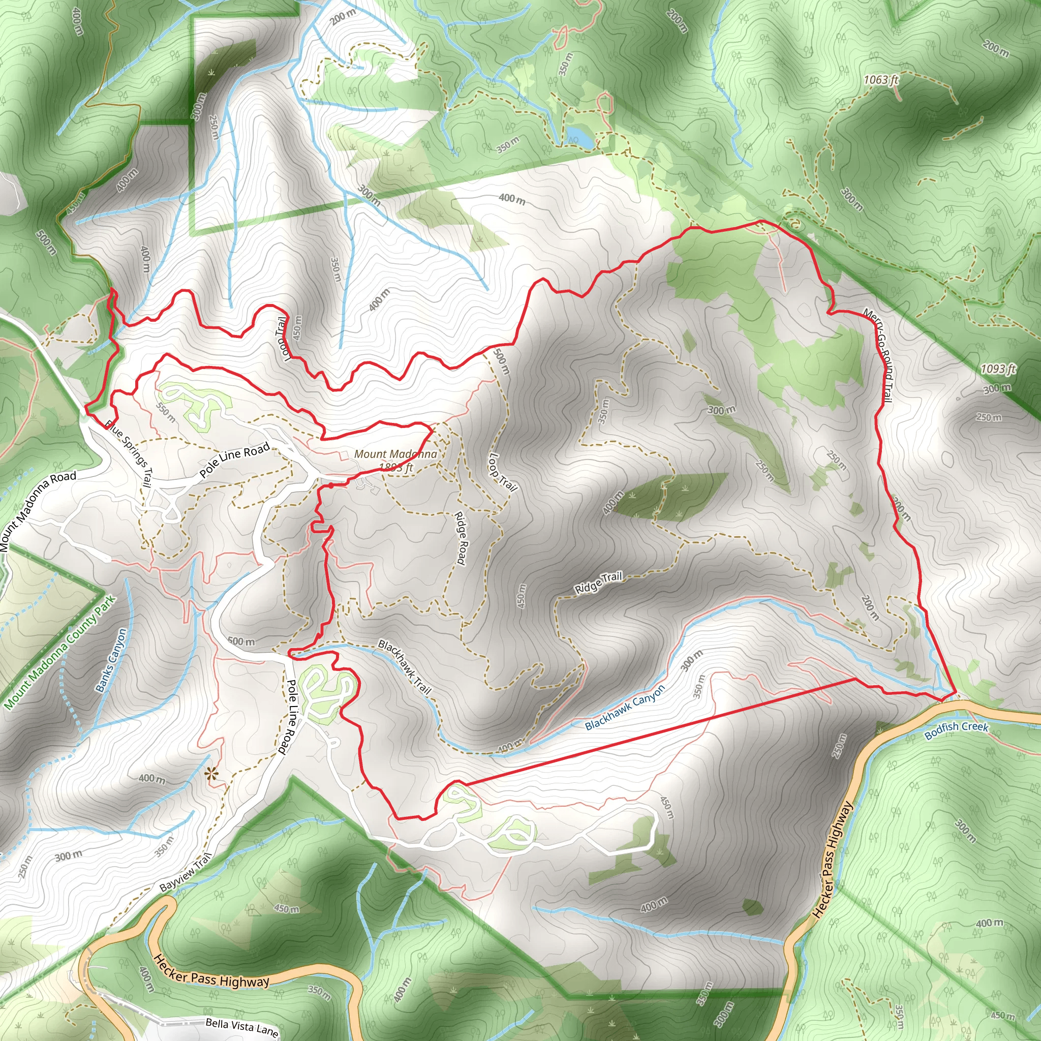 Sprig Trail and Merry-Go-Round Trail Loop mobile static map