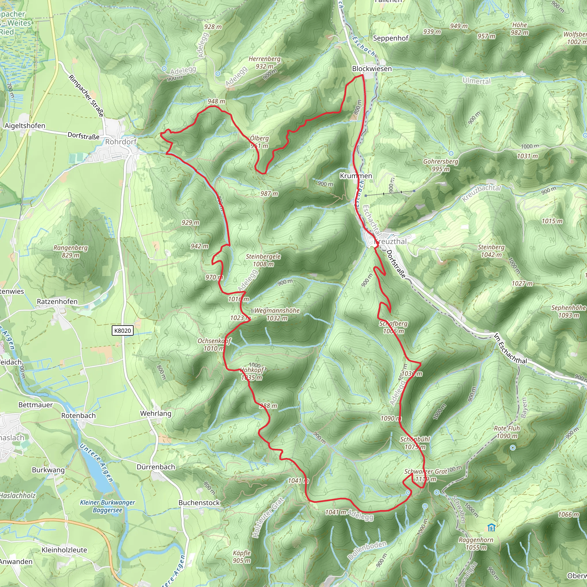 Kreuzthal and Wegmannshohe Loop mobile static map