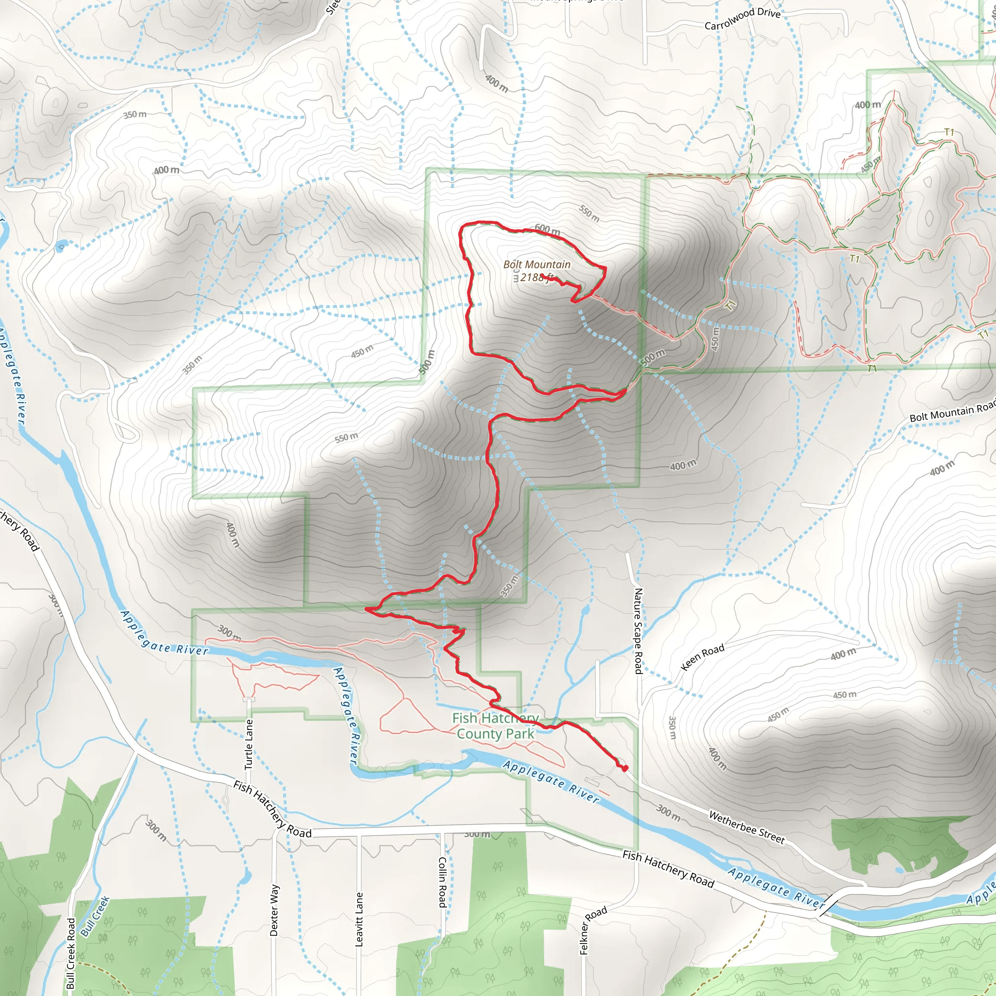 Bolt Mountain Trail mobile static map