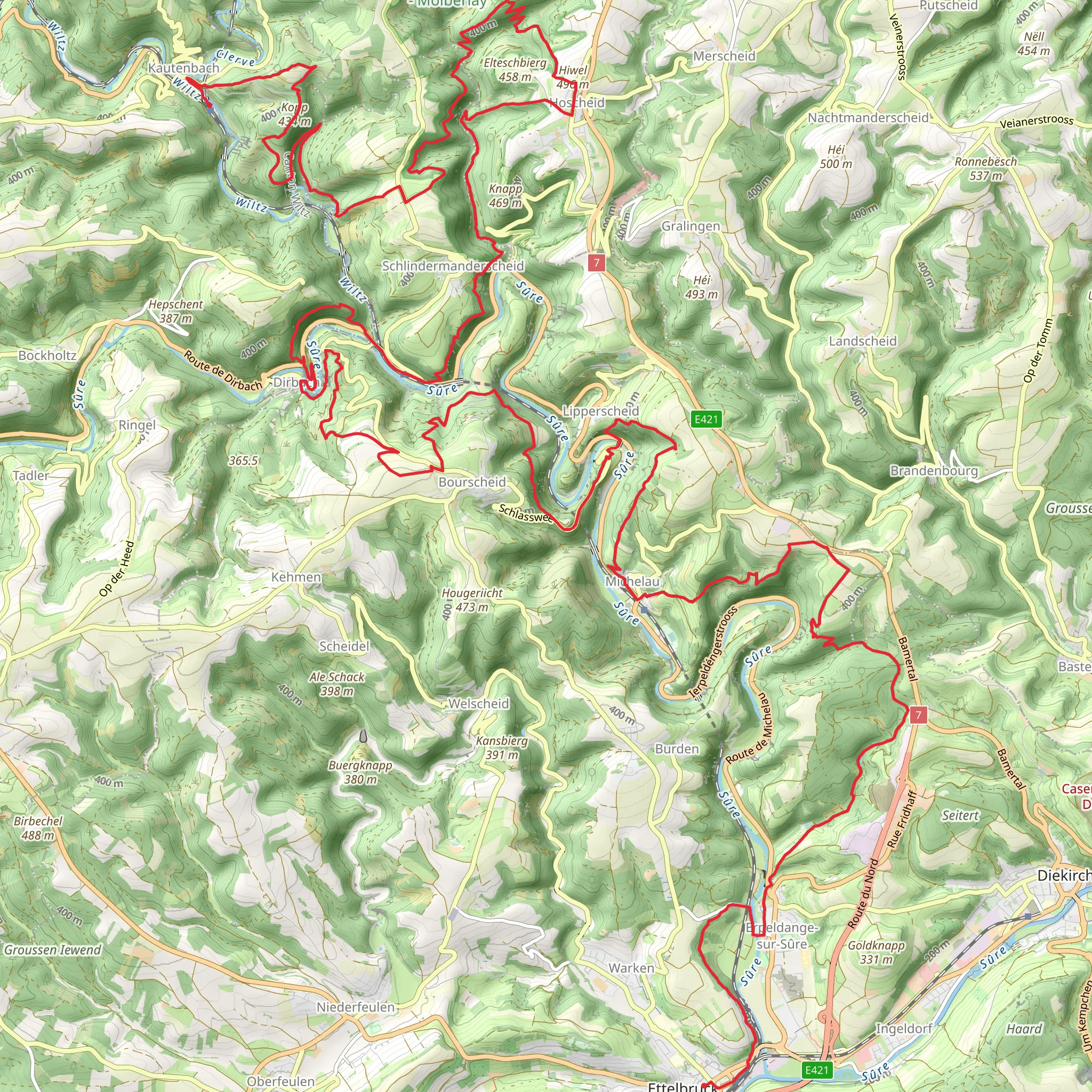Escapardenne Lee Trail mobile static map