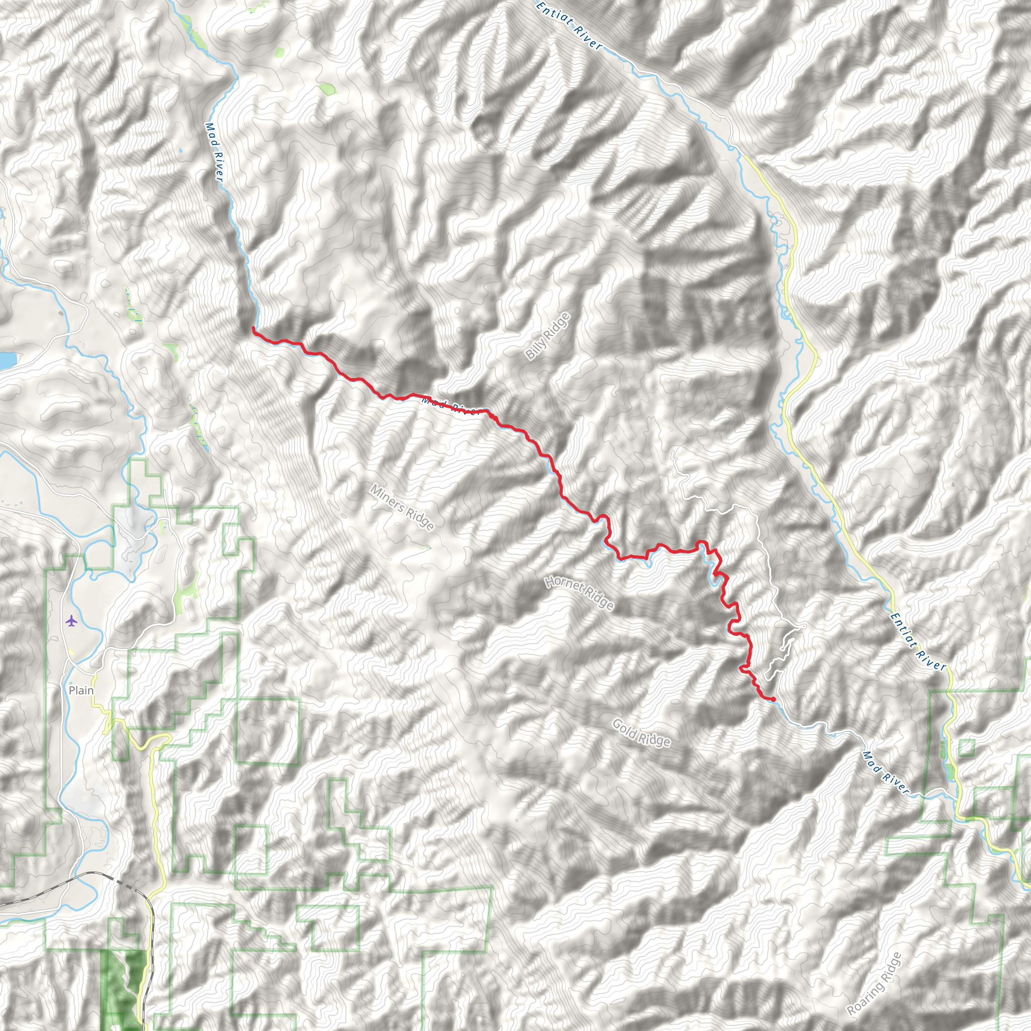 Lower Mad River Maverick Peak mobile static map