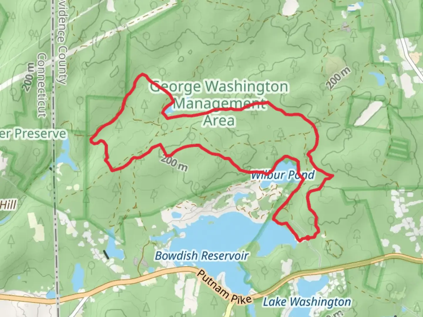 An image depicting the trail George Washington Orange Loop Trail and its surrounding area.