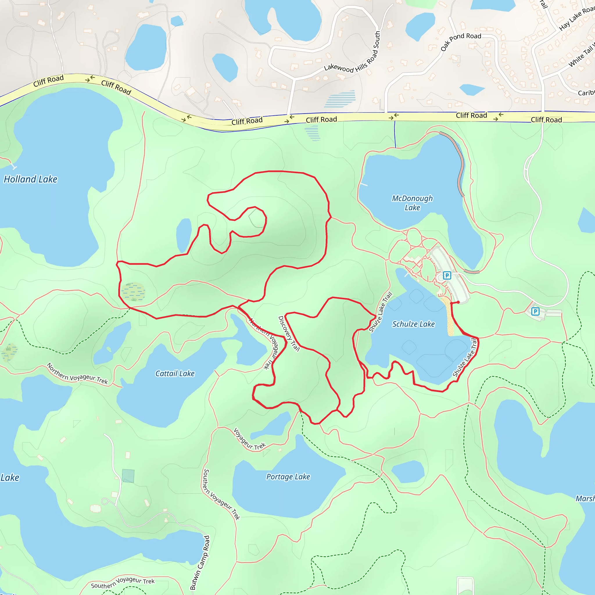 Shulze Lake Trail Loop mobile static map