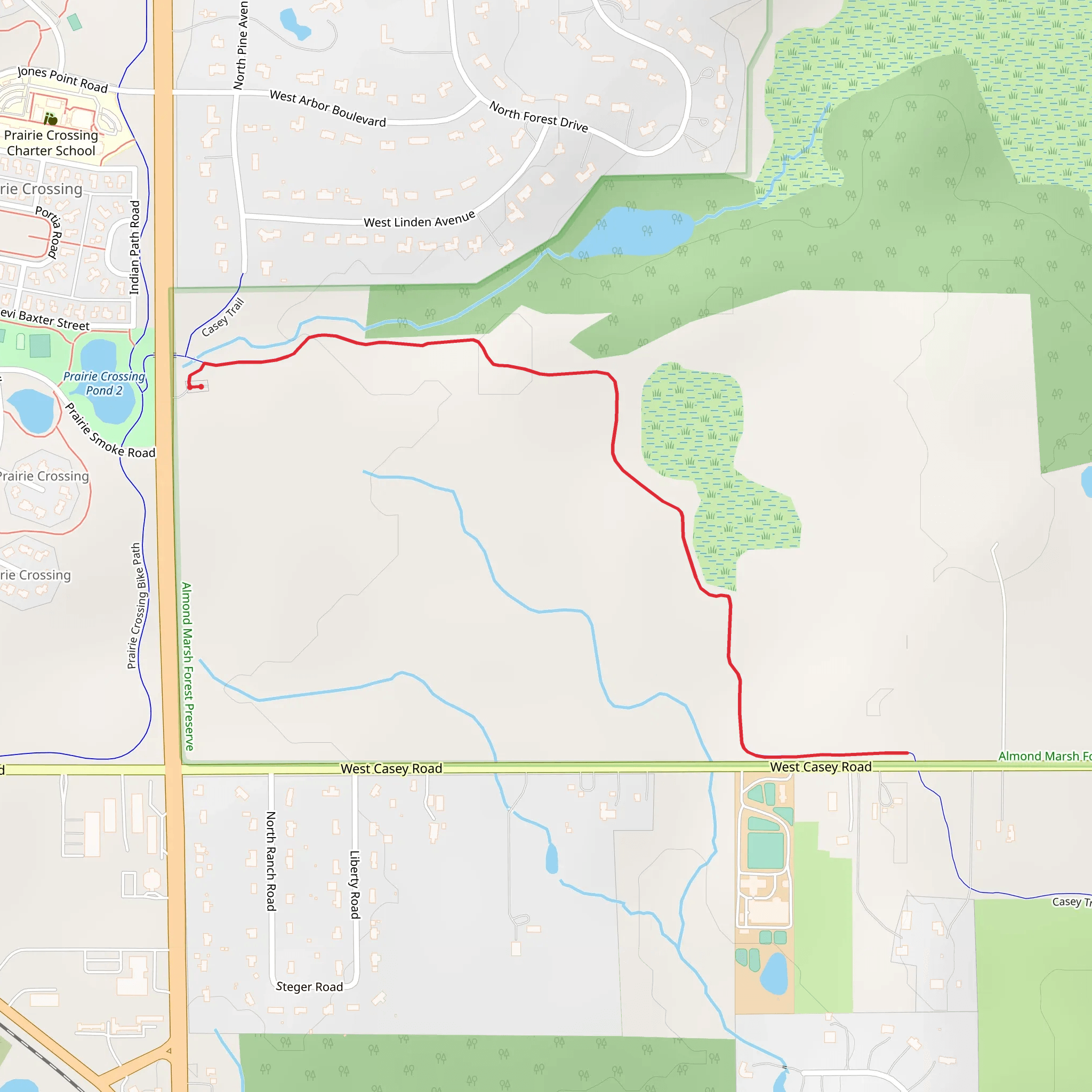 Casey Trail Out and Back mobile static map