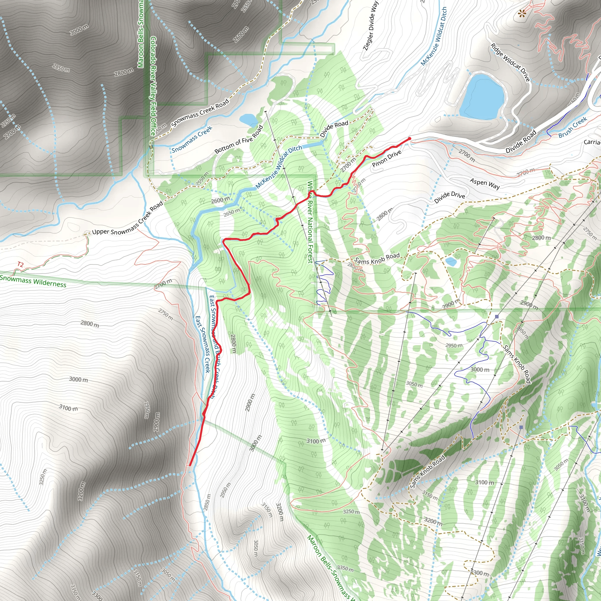 Ditch Trail mobile static map