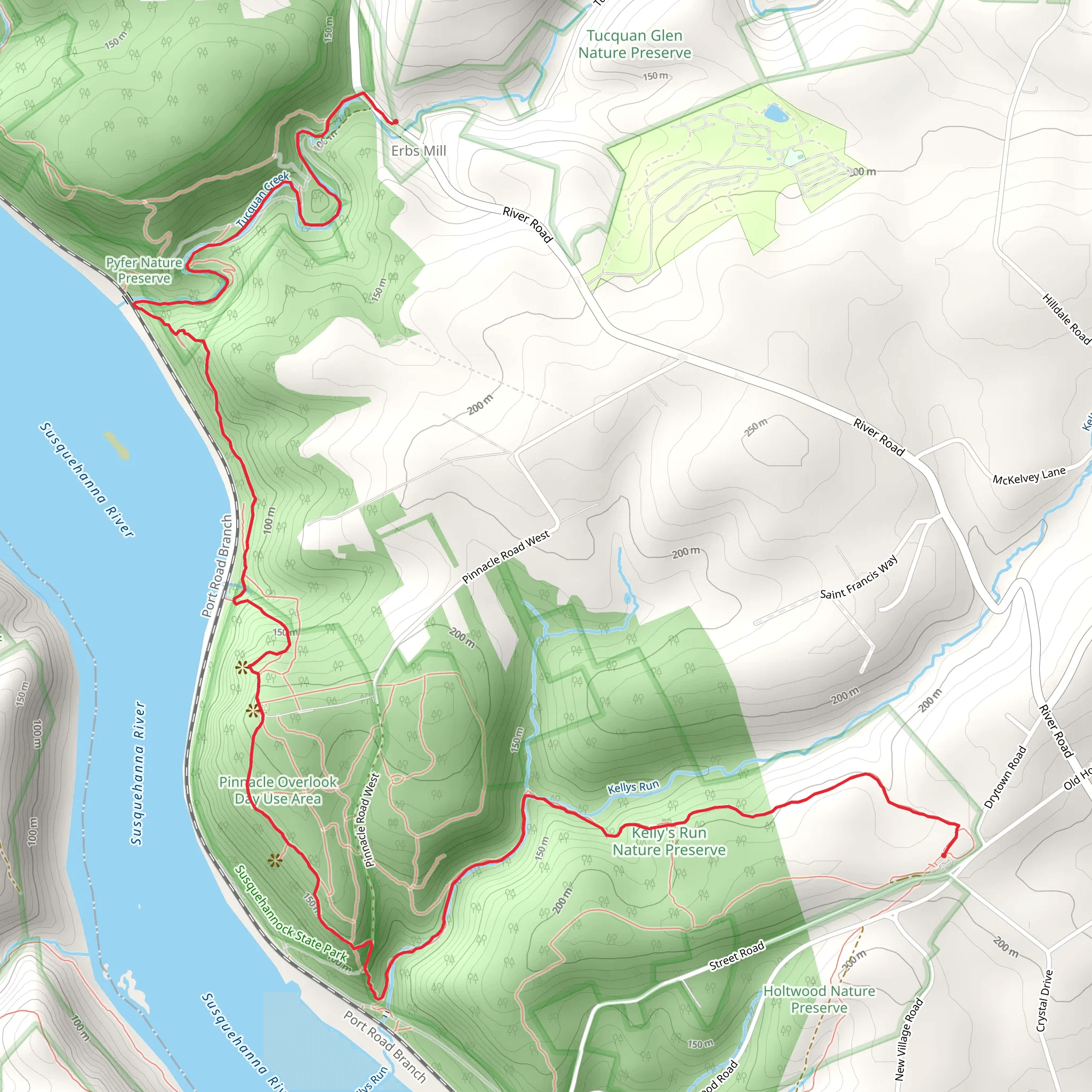 Tucquan Creek and Conestoga Trail mobile static map