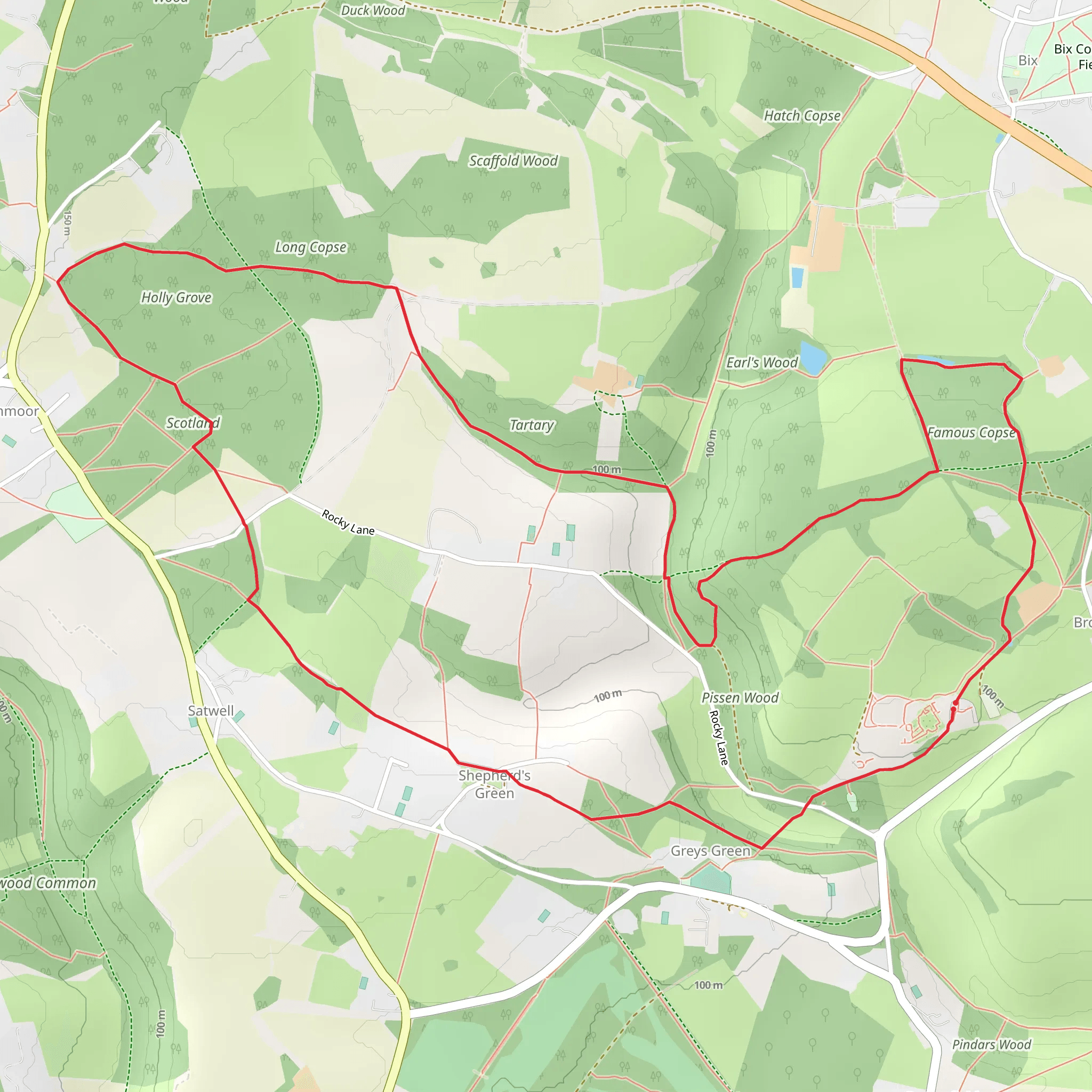 Shepherd's Green Loop via National Trust - Greys Court mobile static map