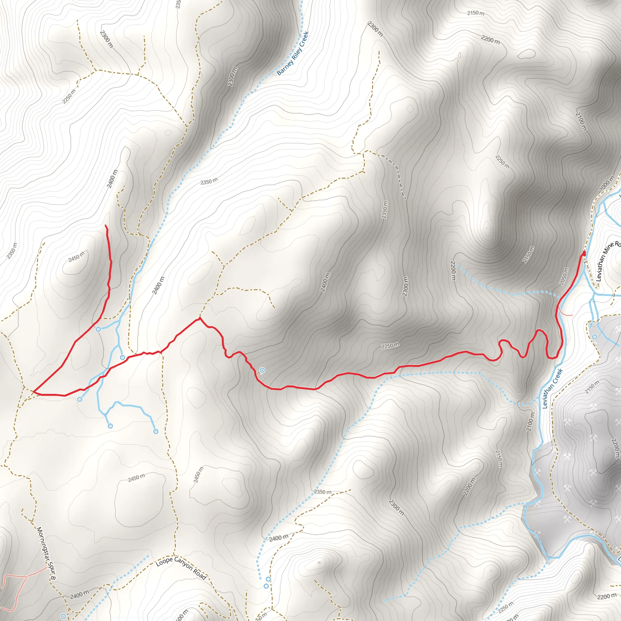 Leviathan Creek and Haypress Loop Road mobile static map