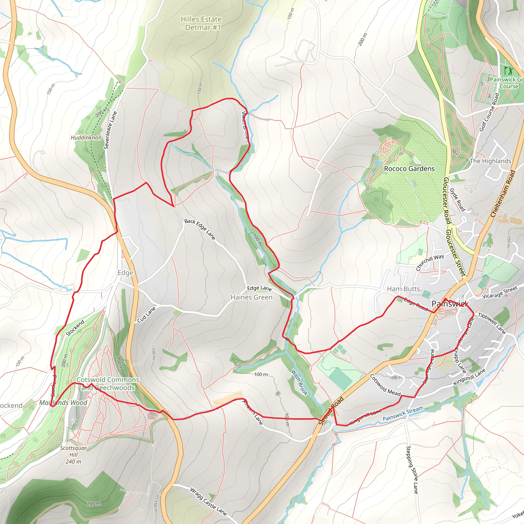 Painswick to Stockend Loop Walk mobile static map