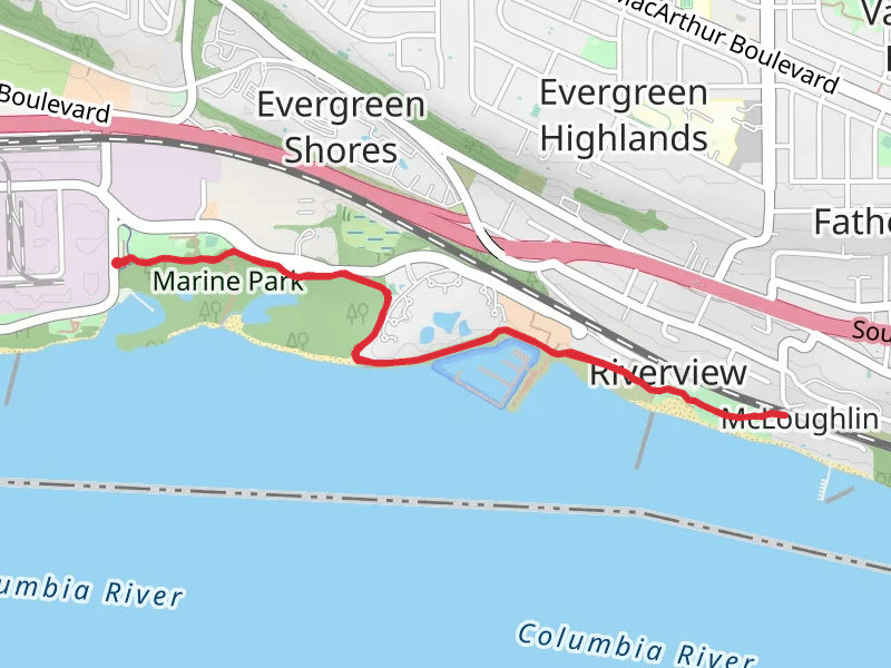 Columbia Riverfront Renaissance Trail Out and Back