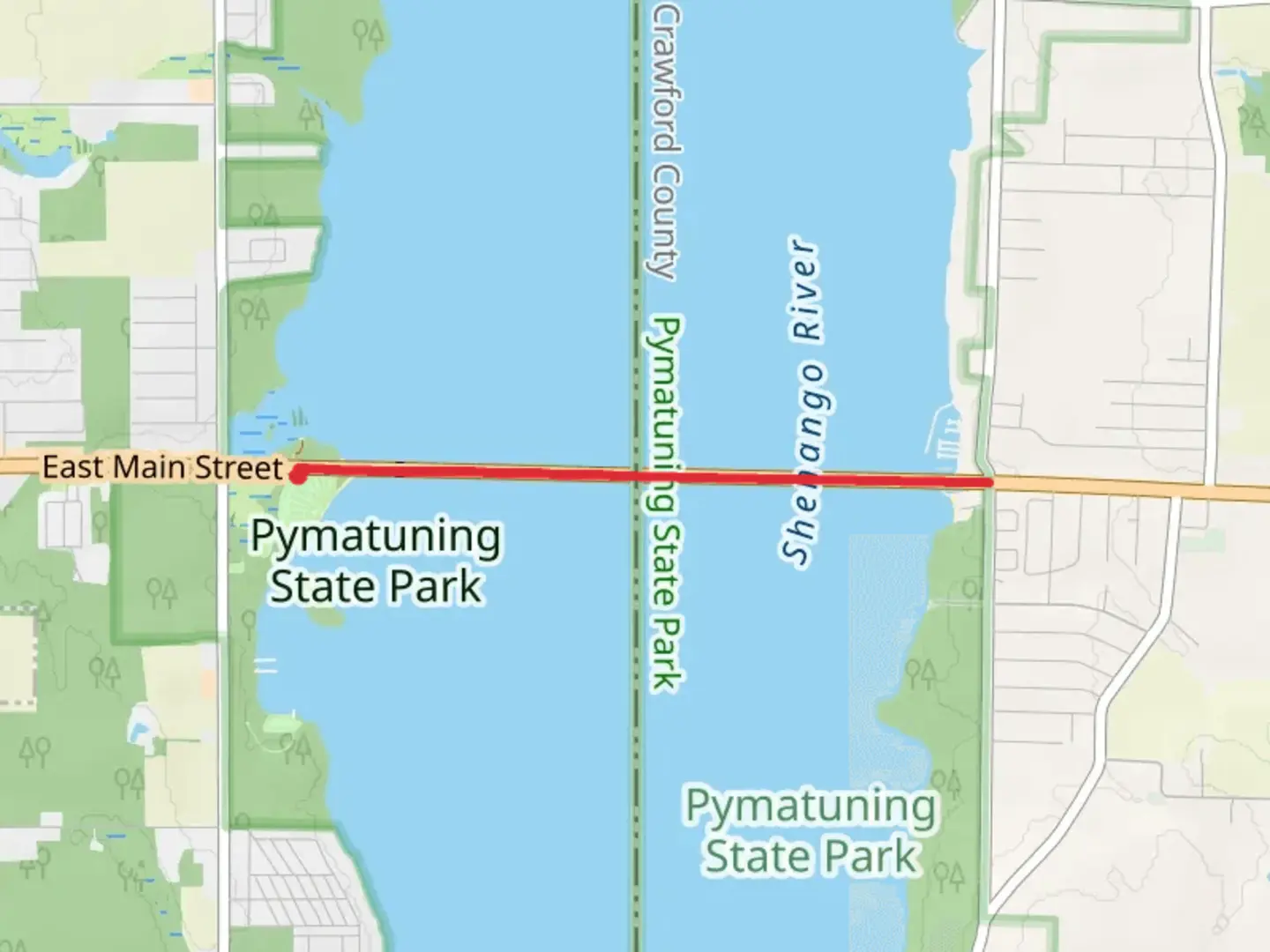An image depicting the trail Shenango River Out and Back and its surrounding area.
