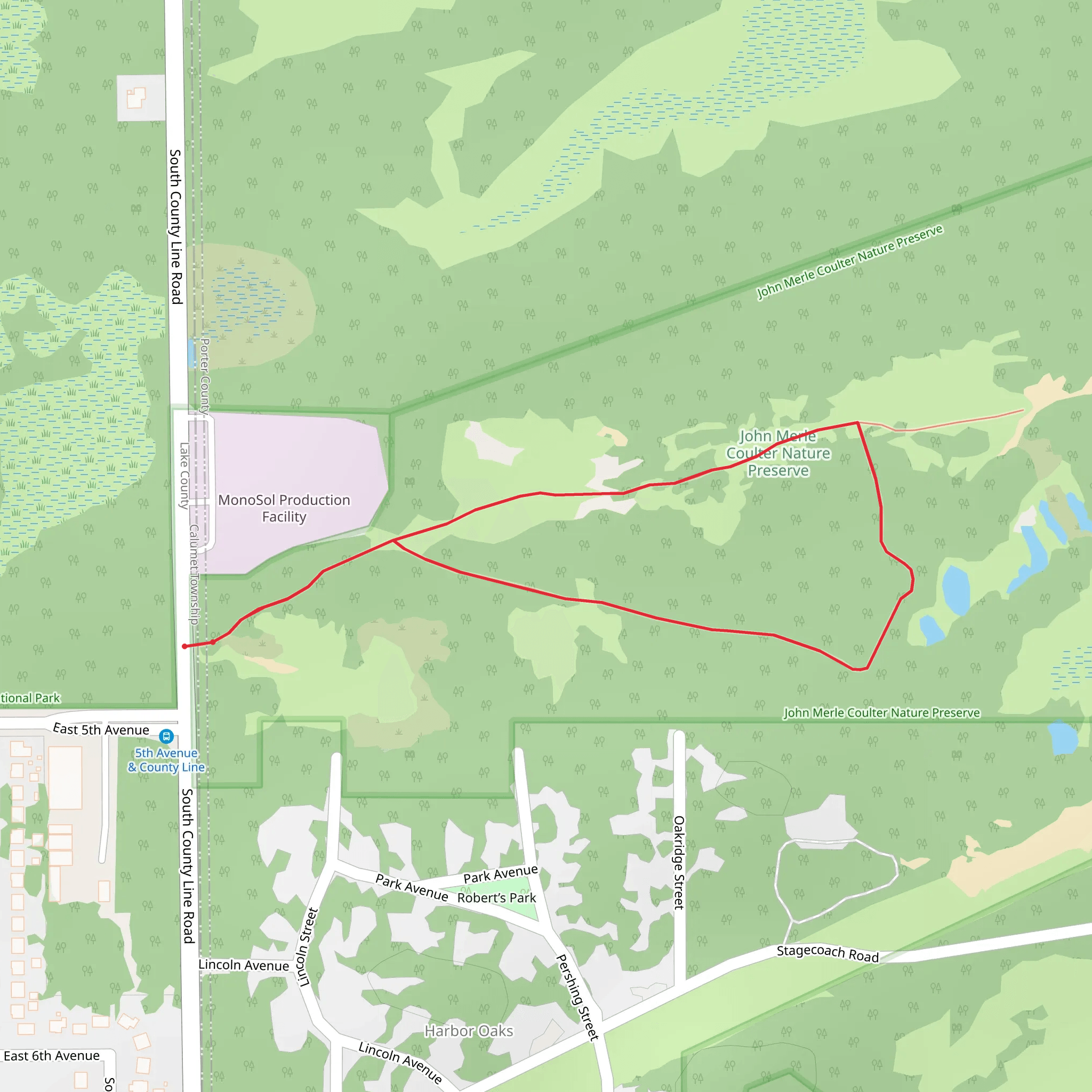 John Merle Coulter Nature Preserve Loop mobile static map