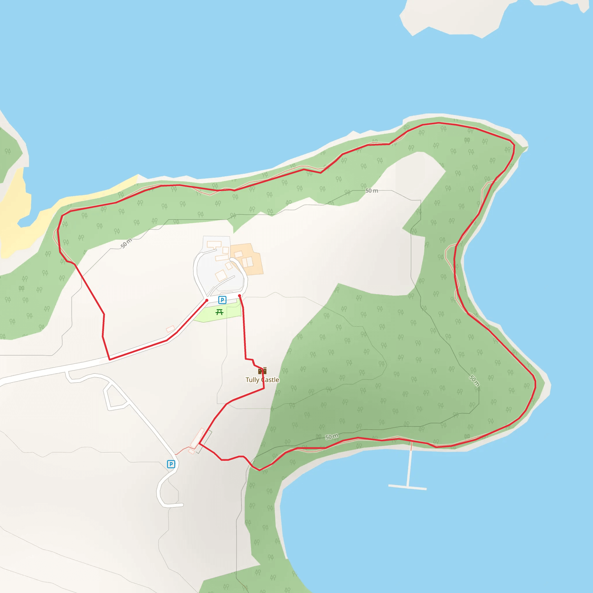 Tully Castle Loughshore Walk mobile static map
