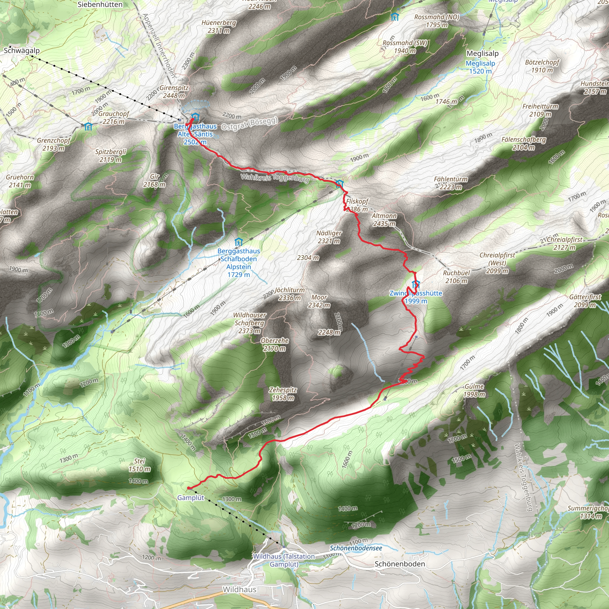 Wildhaus - Säntis Trail mobile static map