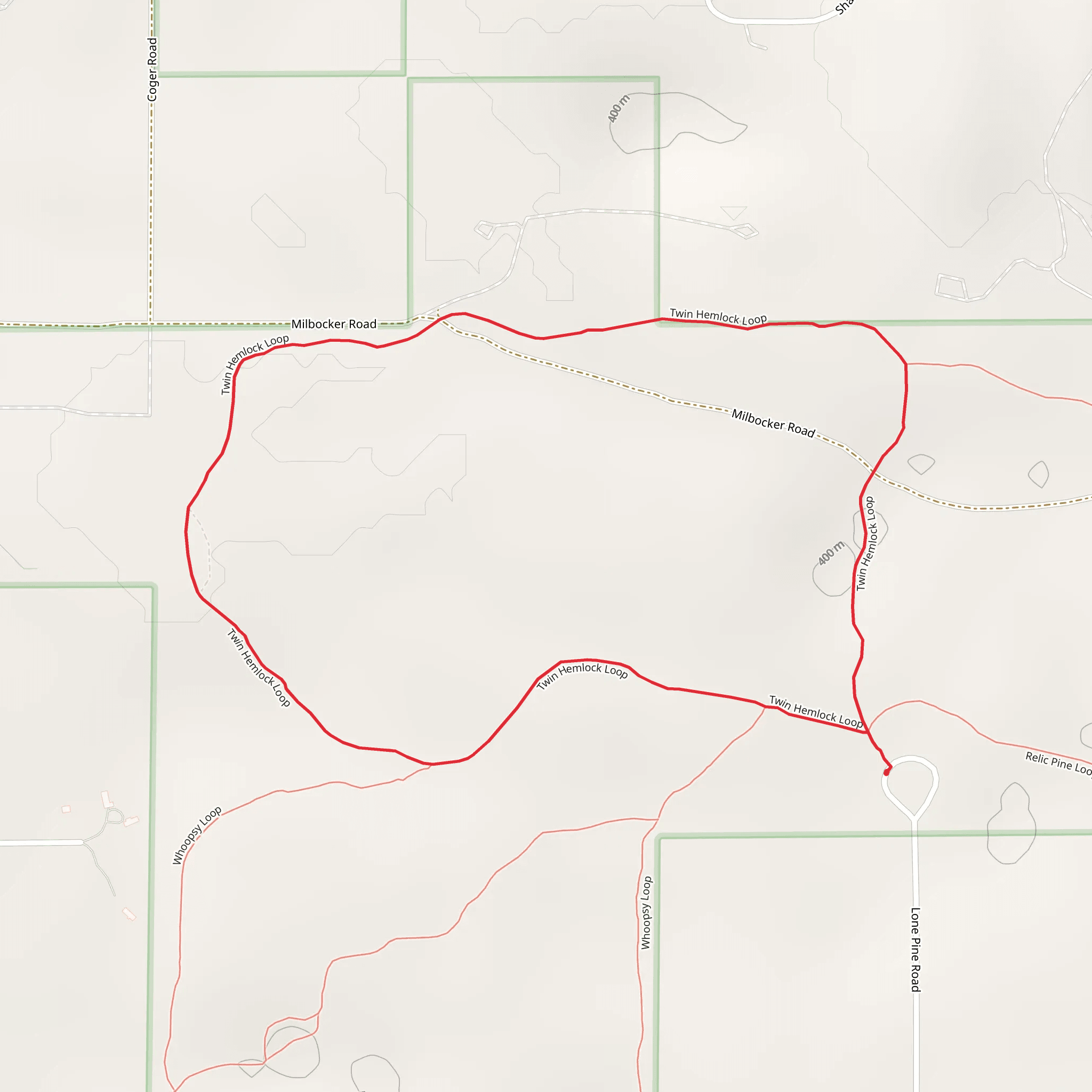 Twin Hemlock Loop mobile static map