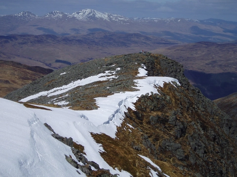 An image depicting the trail Ben Nevis - North East Buttress via Raeburn's Arete Circuit and its surrounding area.