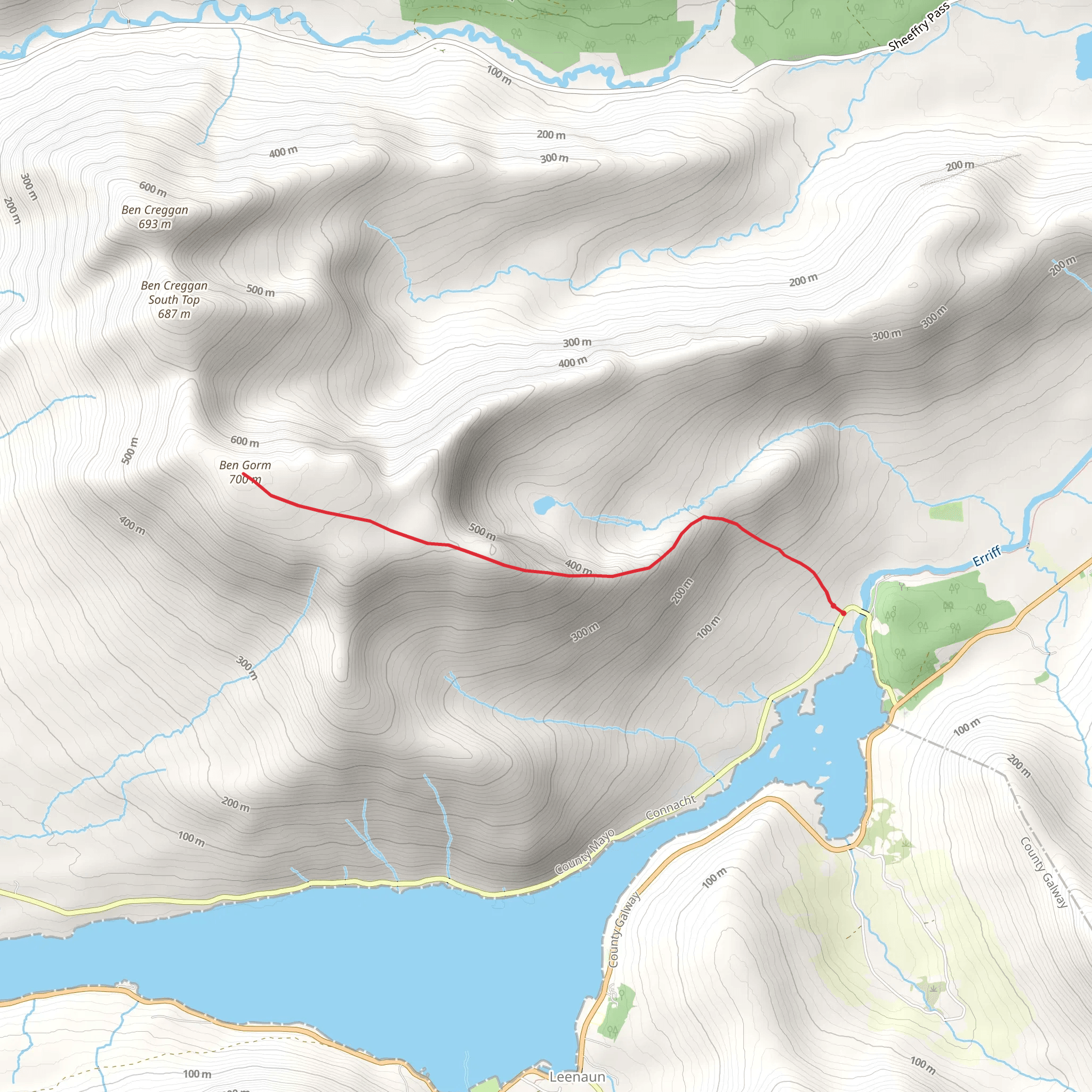 Ben Gorm Walk from Aasleagh mobile static map
