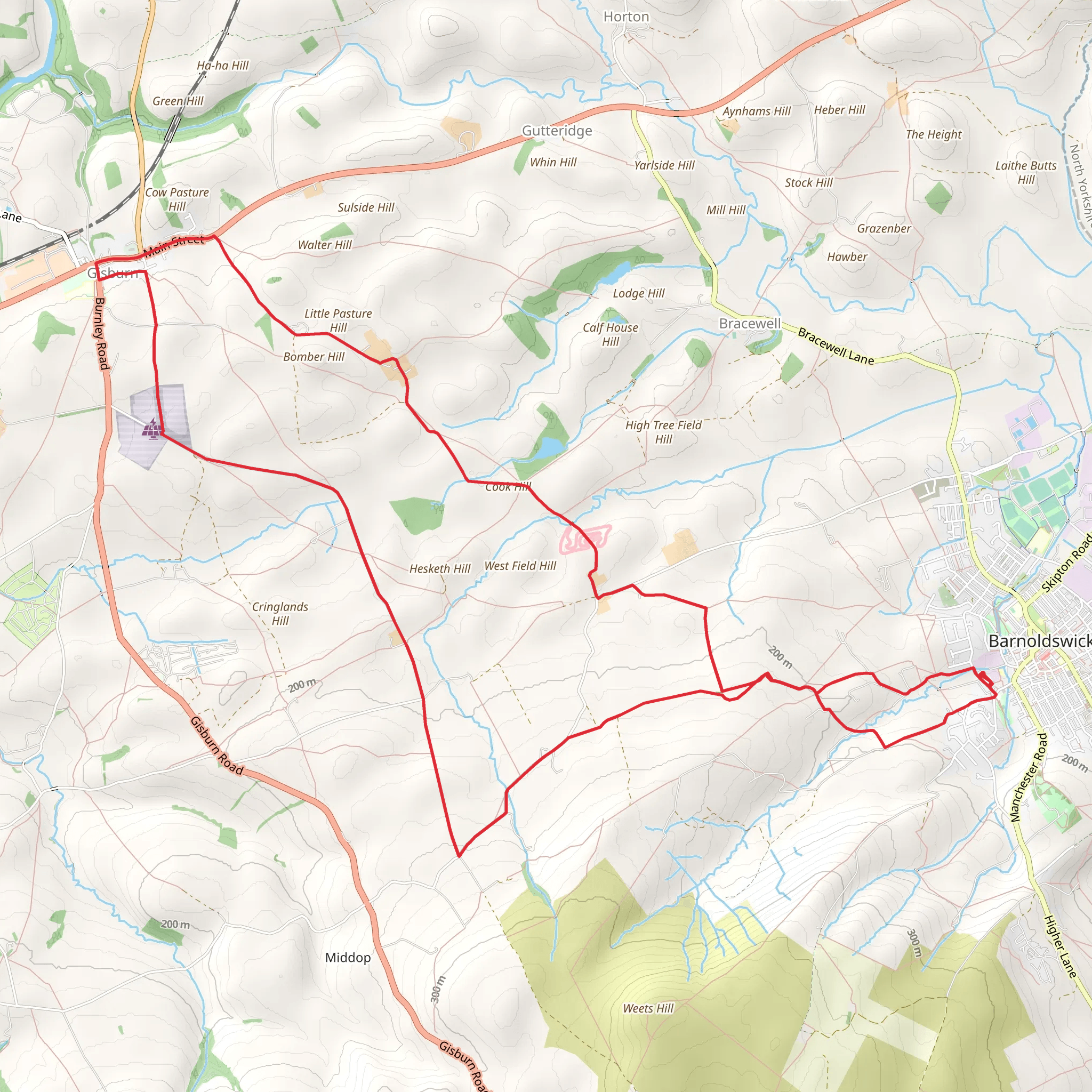 Talbot Hill, Bomber Hill, Cook Hill and Cote Hill Loop mobile static map