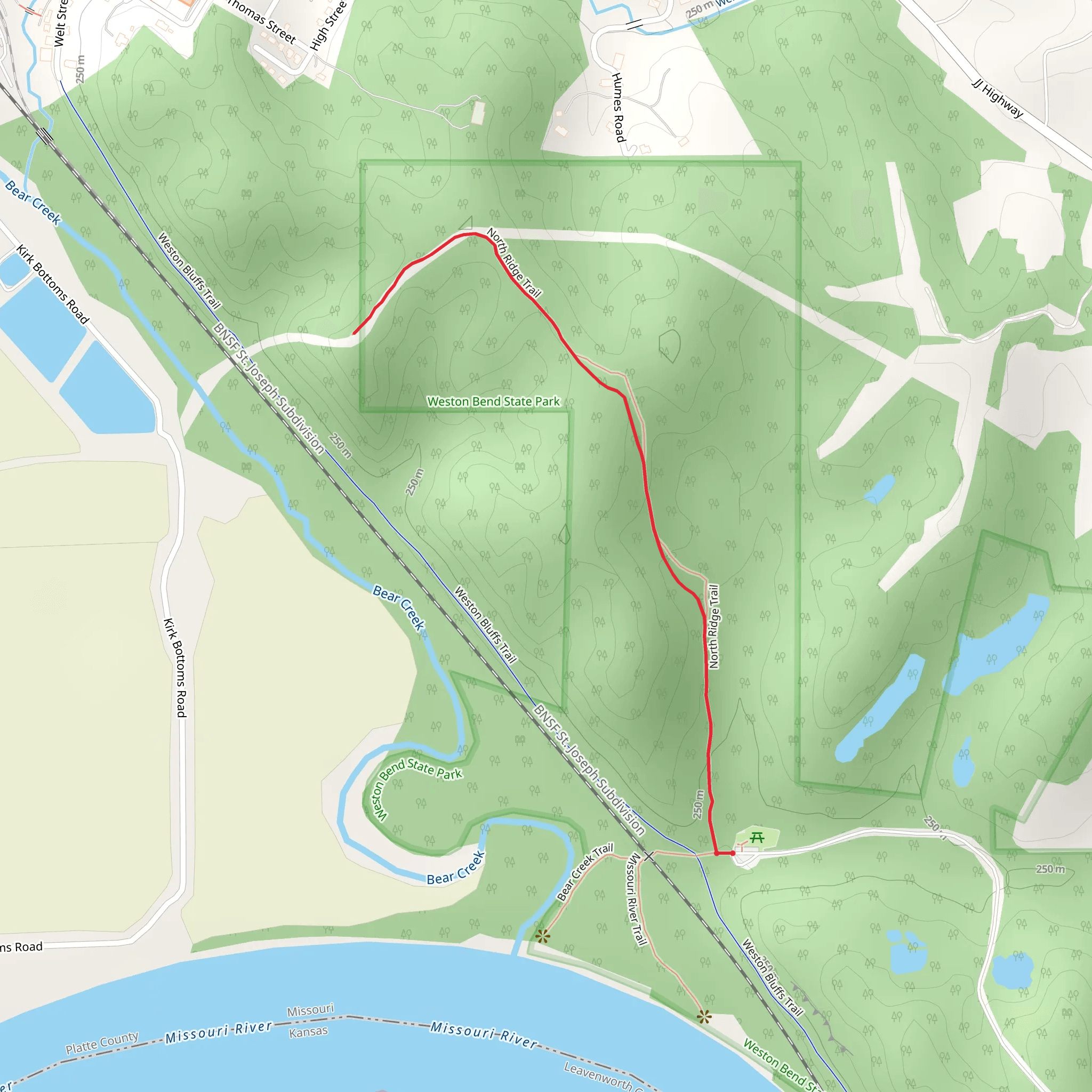North Ridge Trail mobile static map