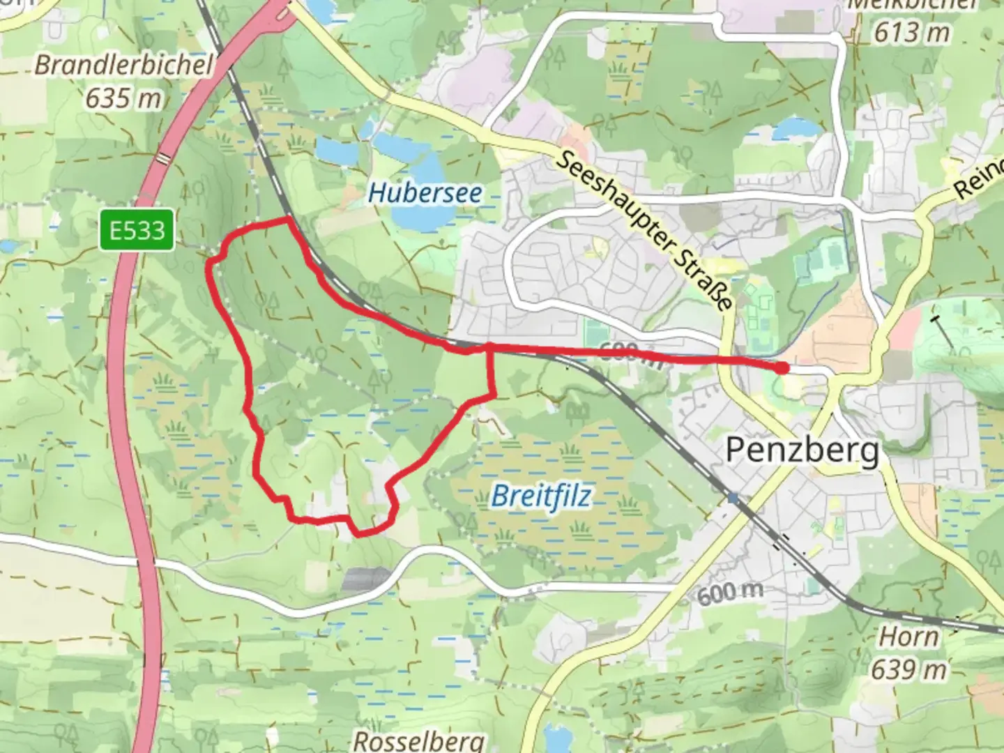 An image depicting the trail Rundweg 15 and Heilige Landschaft Pfaffenwinkel - Ostschleife and its surrounding area.