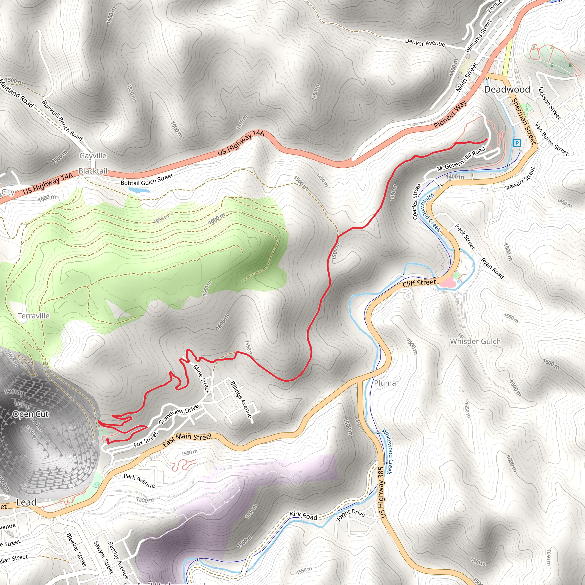 Homestake Trail mobile static map