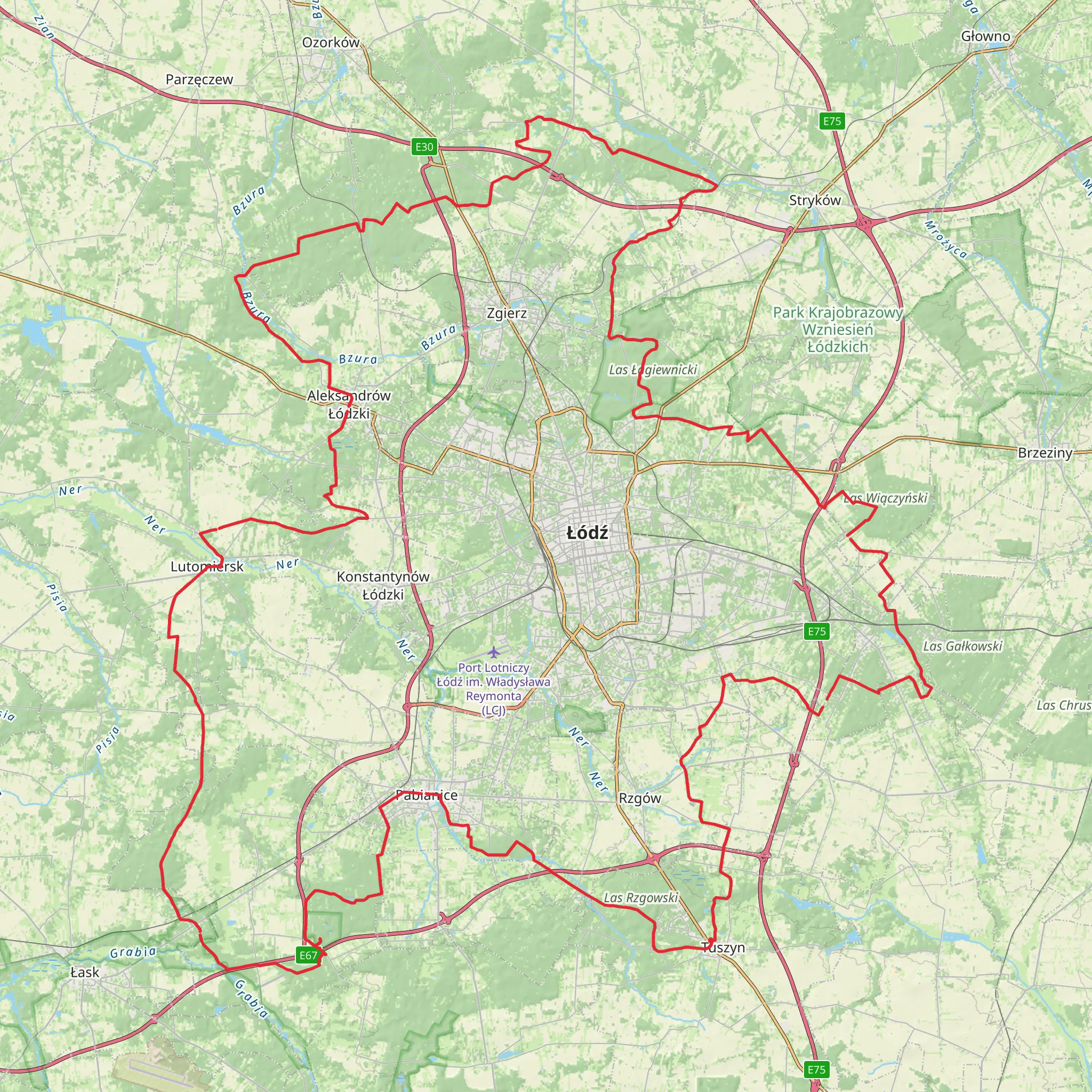 Łódź Loop Trail mobile static map