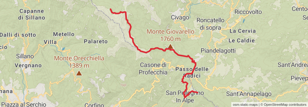Sentiero Italia - Apennines Section stage 9 Map