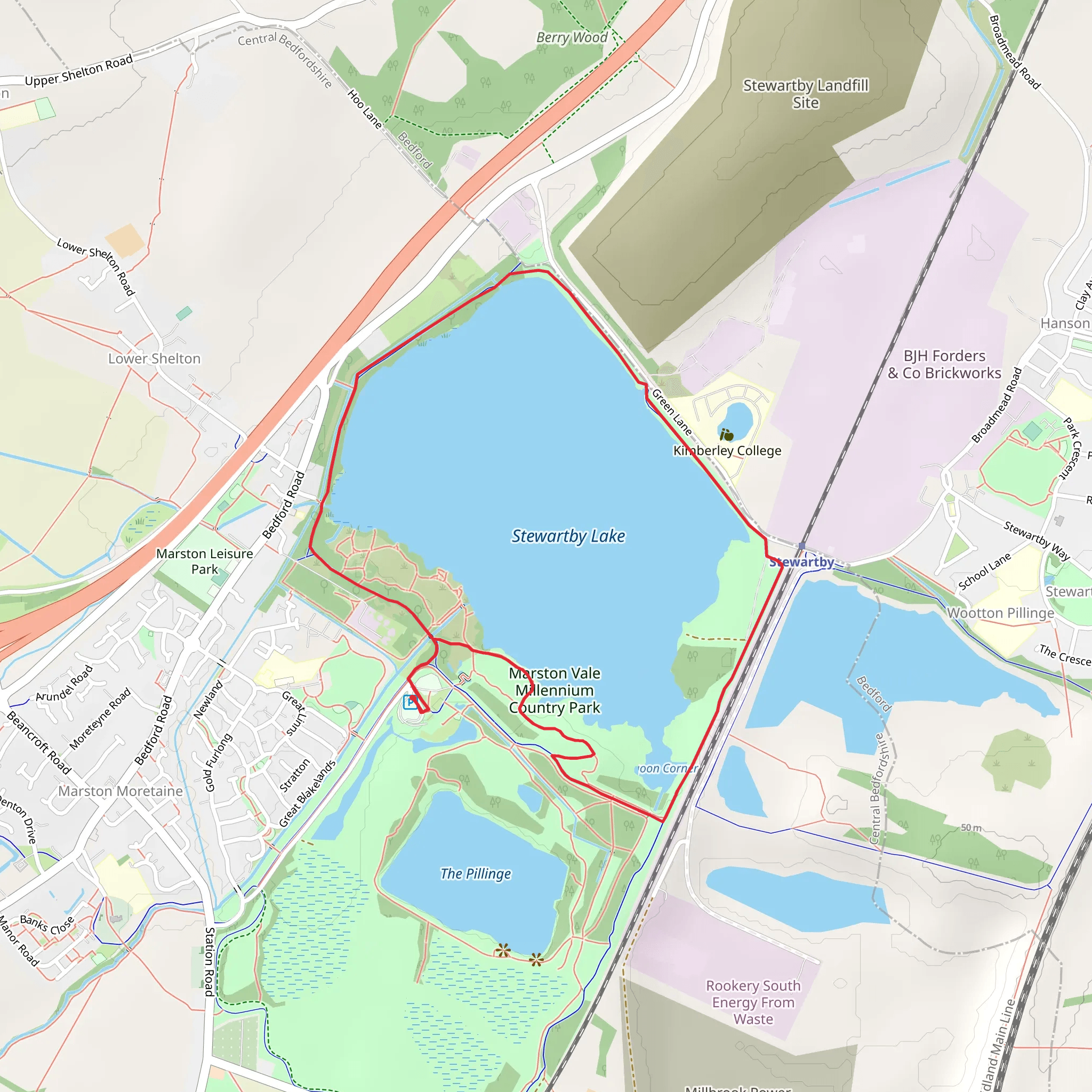 Stewartby Lake Loop mobile static map