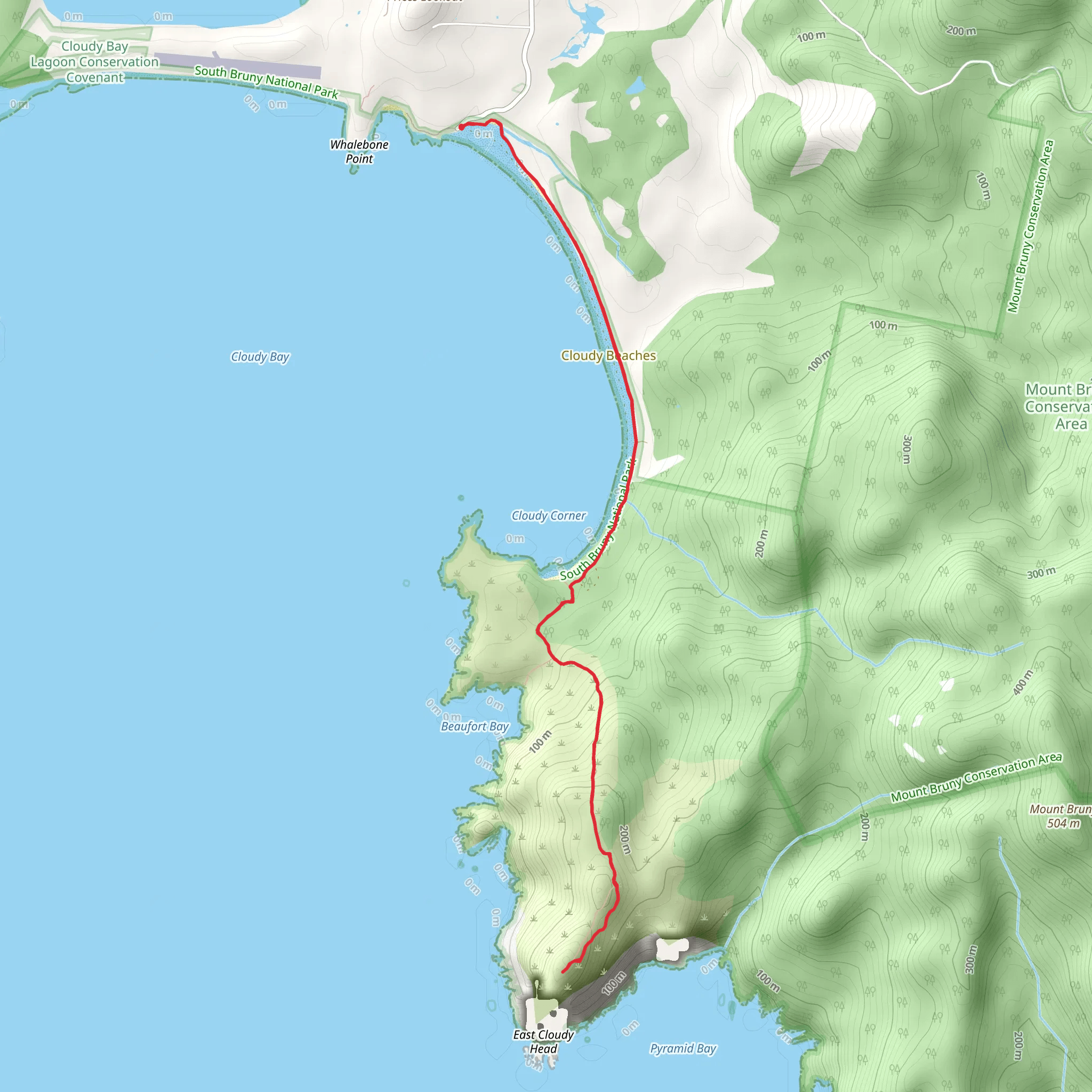 East Cloudy Head Track mobile static map